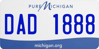 MI license plate DAD1888