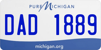 MI license plate DAD1889