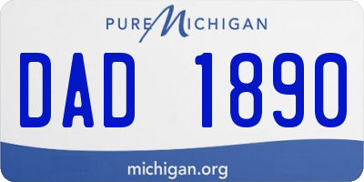 MI license plate DAD1890