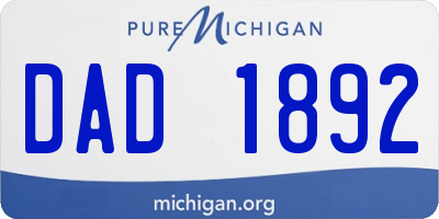 MI license plate DAD1892