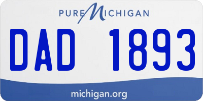 MI license plate DAD1893