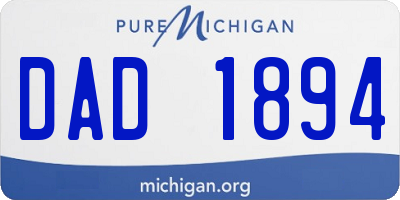 MI license plate DAD1894