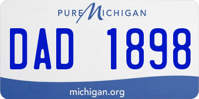 MI license plate DAD1898