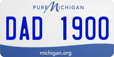 MI license plate DAD1900