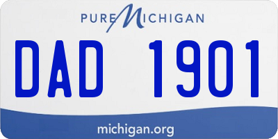 MI license plate DAD1901