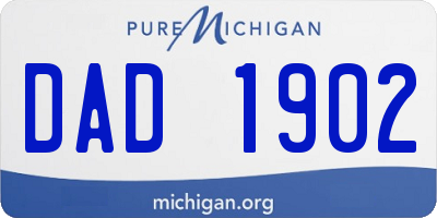 MI license plate DAD1902