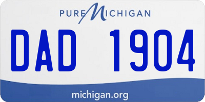 MI license plate DAD1904