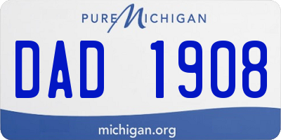 MI license plate DAD1908