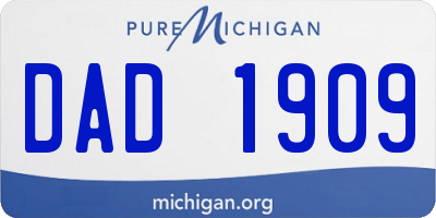 MI license plate DAD1909