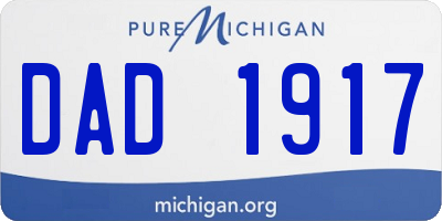 MI license plate DAD1917