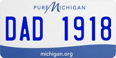 MI license plate DAD1918