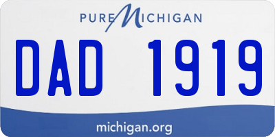 MI license plate DAD1919