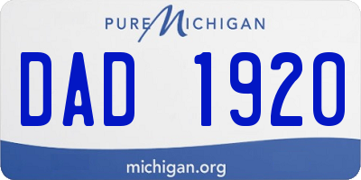 MI license plate DAD1920