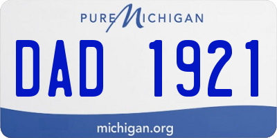 MI license plate DAD1921