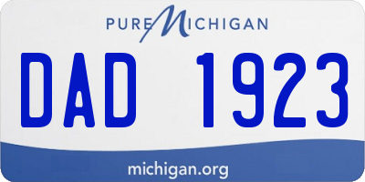 MI license plate DAD1923