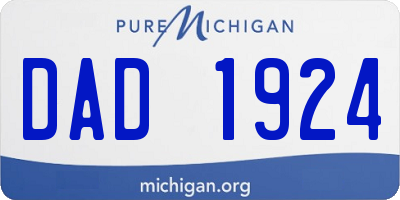 MI license plate DAD1924