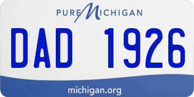MI license plate DAD1926