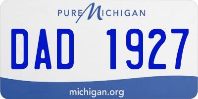 MI license plate DAD1927