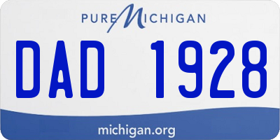 MI license plate DAD1928
