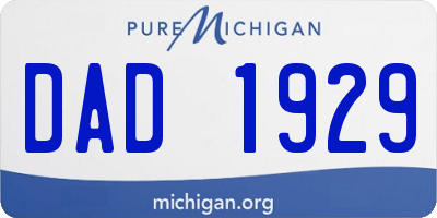 MI license plate DAD1929
