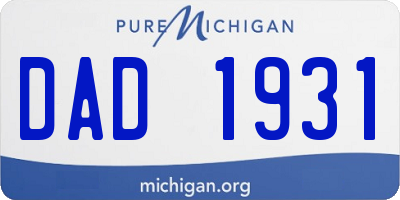 MI license plate DAD1931
