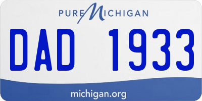 MI license plate DAD1933