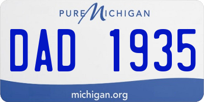 MI license plate DAD1935