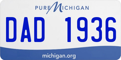 MI license plate DAD1936