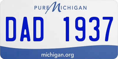 MI license plate DAD1937