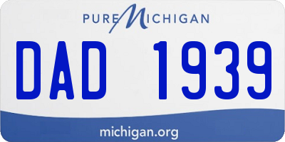 MI license plate DAD1939