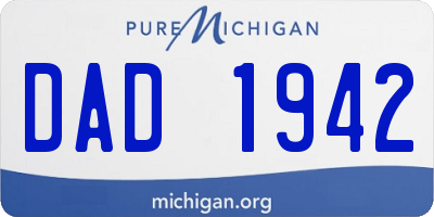 MI license plate DAD1942
