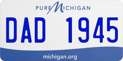 MI license plate DAD1945