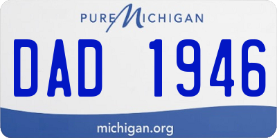 MI license plate DAD1946