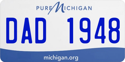 MI license plate DAD1948