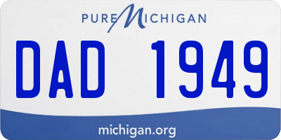 MI license plate DAD1949