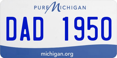 MI license plate DAD1950