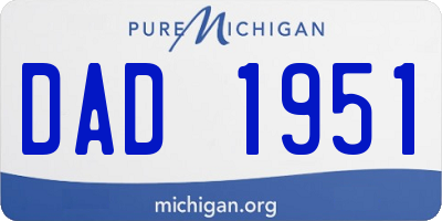 MI license plate DAD1951