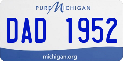 MI license plate DAD1952