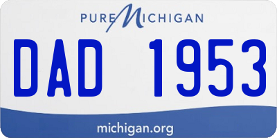 MI license plate DAD1953