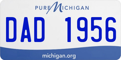 MI license plate DAD1956
