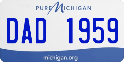 MI license plate DAD1959