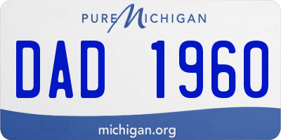 MI license plate DAD1960
