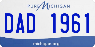 MI license plate DAD1961
