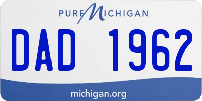 MI license plate DAD1962