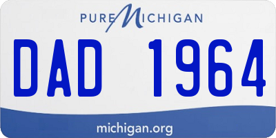 MI license plate DAD1964