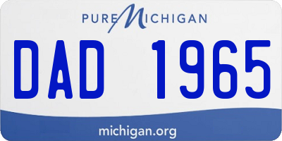 MI license plate DAD1965