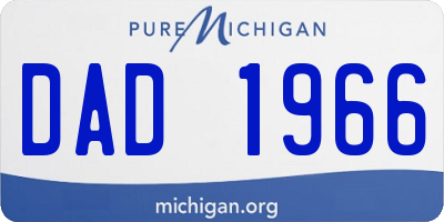 MI license plate DAD1966