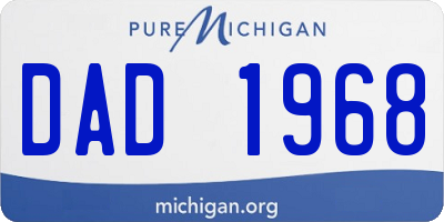 MI license plate DAD1968