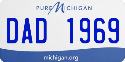 MI license plate DAD1969