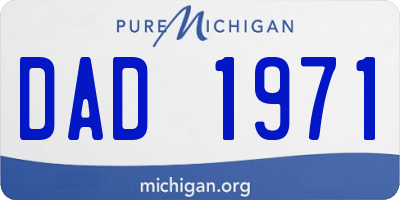 MI license plate DAD1971